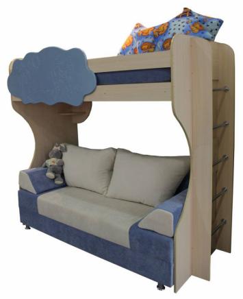 двухъярусная кровать с диваном Еврокнижка